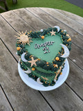 Heart Cake with Decorations (Two to Three Colours)